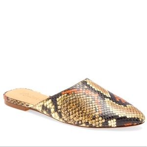 NIB Madewell Remi Snake Print Leather Mule 8